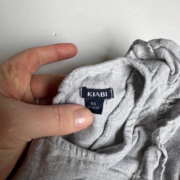 KIABI Gray Ruffle Flannel Blouse - Size 8 - Long Sleeve - Picture 2 of 4